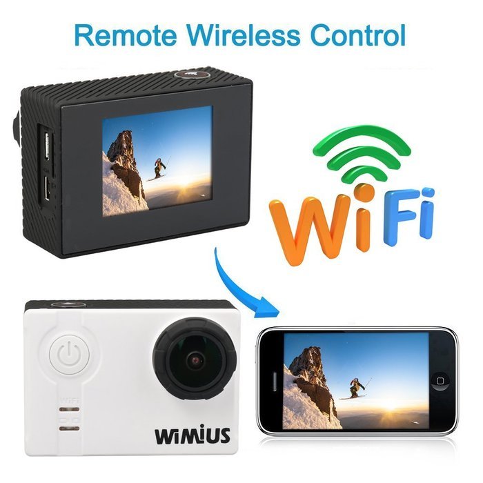 WiMiUS&reg; Waterproof Action Camera 16MP 2K WiFi Sports Camera Ambarella Built-in WiFi Helmet Cam HD Camcorder N22