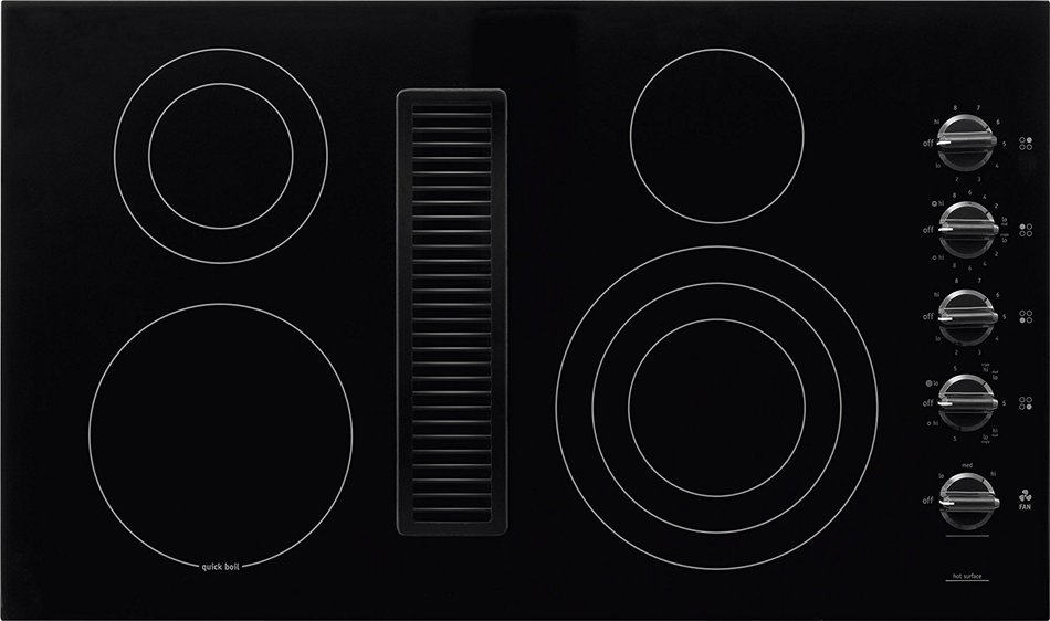Frigidaire 36" Smoothtop Electric Black Cooktop with Built-In 500 CFM Downdraft Exhaust RC36DE60PB N5