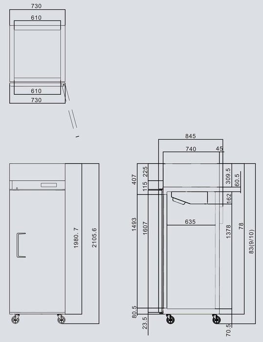 NEW 1 DOOR STAINLESS STEEL REFRIGERATOR