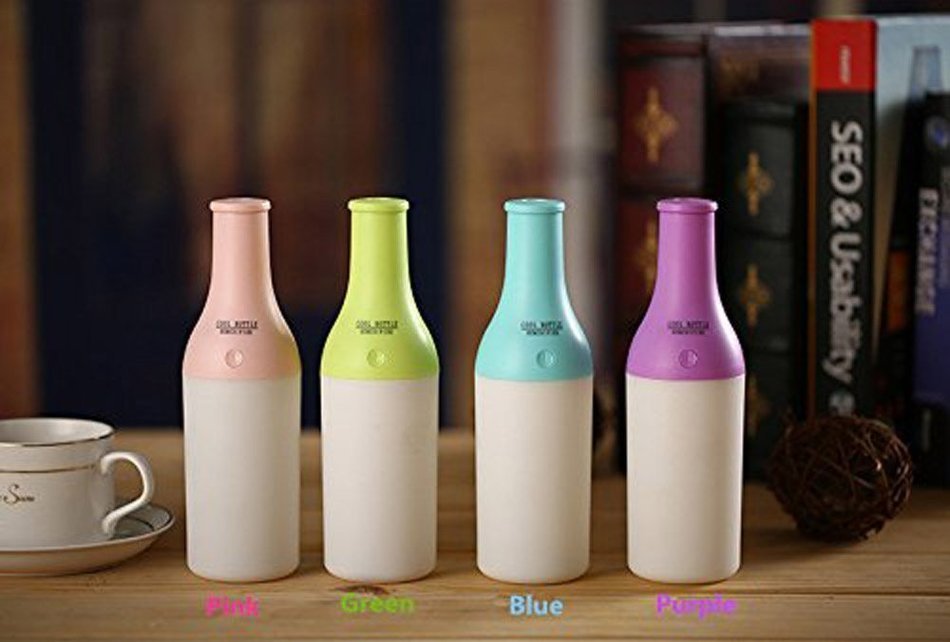 Asiacc&reg; Mini USB Cool Bottle Humidifier/Essential Oil Diffuser/Aromatherapy Mist Maker with LED Light for Office... N2