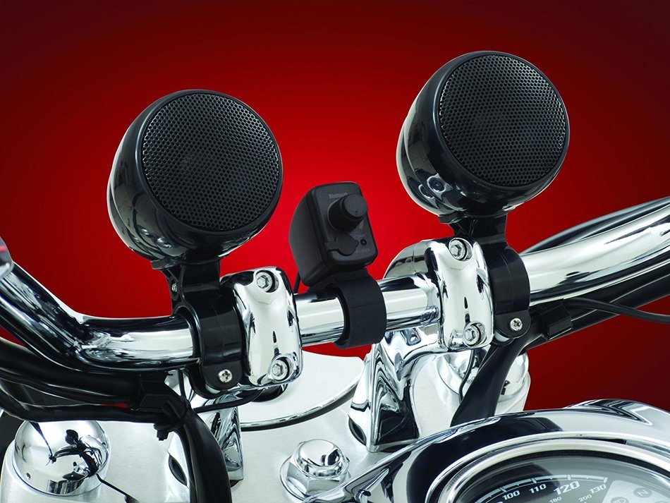 Big Bike Parts (13-252BTBK) Black Bluetooth Stereo System N2