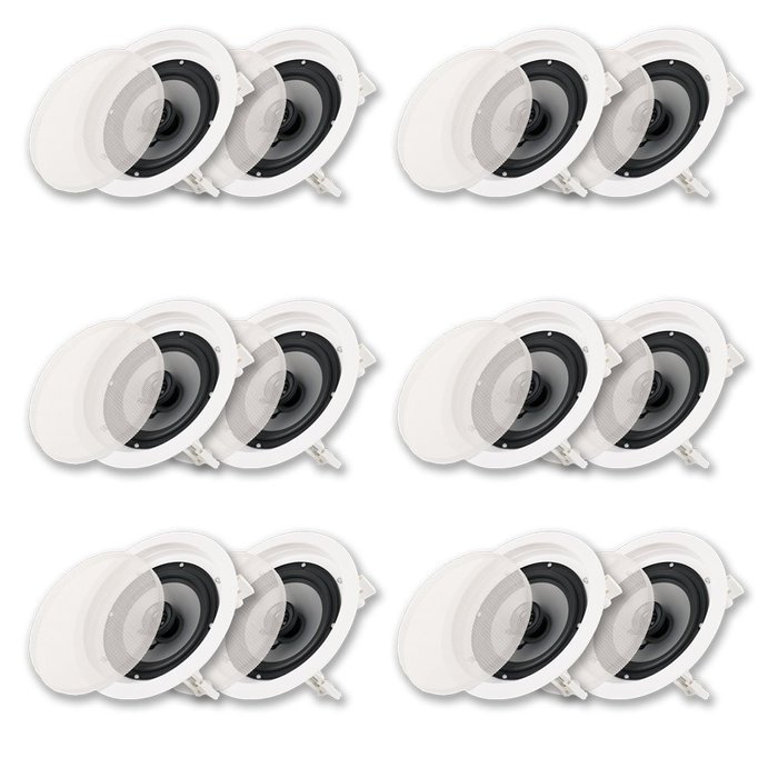 Acoustic Audio CS-IC62-6PR 250 Watt 6.5" 2-Way Home Theater In-Wall/Ceiling Speakers (6-Pair) N3