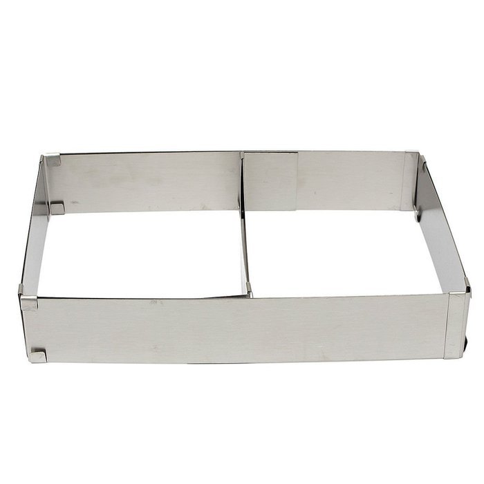 New Stainless Steel Adjustable Rectangle Scalable Mousse Cake Ring Baking Mold N4