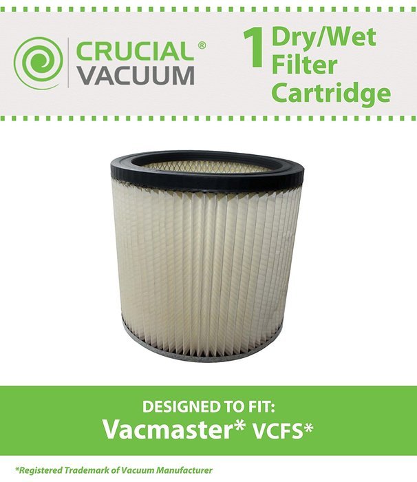 Vacmaster Filter Cartridge, Compare to Part # VCFS, Also fits Shop-Vacs, Designed & Engineered by Crucial Vacuum