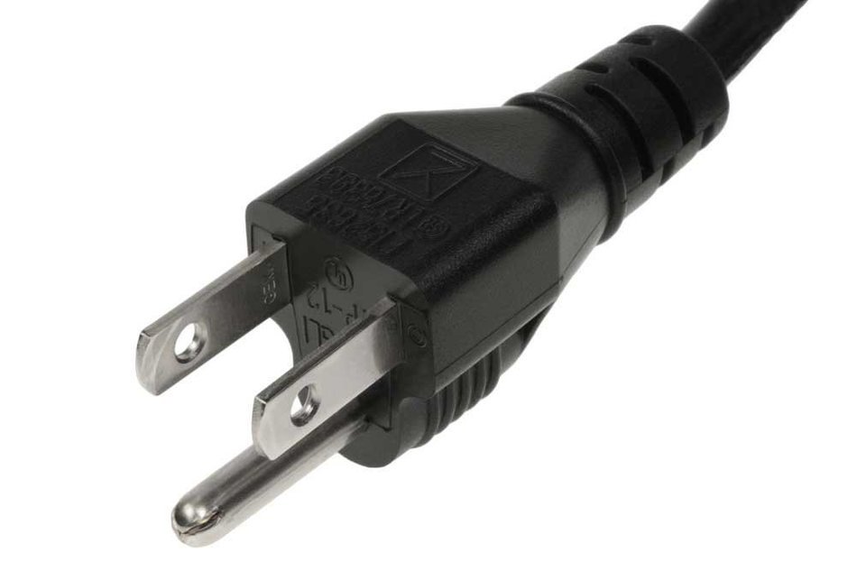 SF Cable, 3ft Left Angle Power Cord 10Amp 18/3 AWG NEMA 5-15P to C13