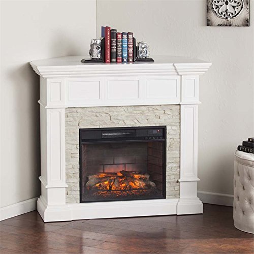 Southern Enterprises Merrimack Corner Infrared Electric Fireplace