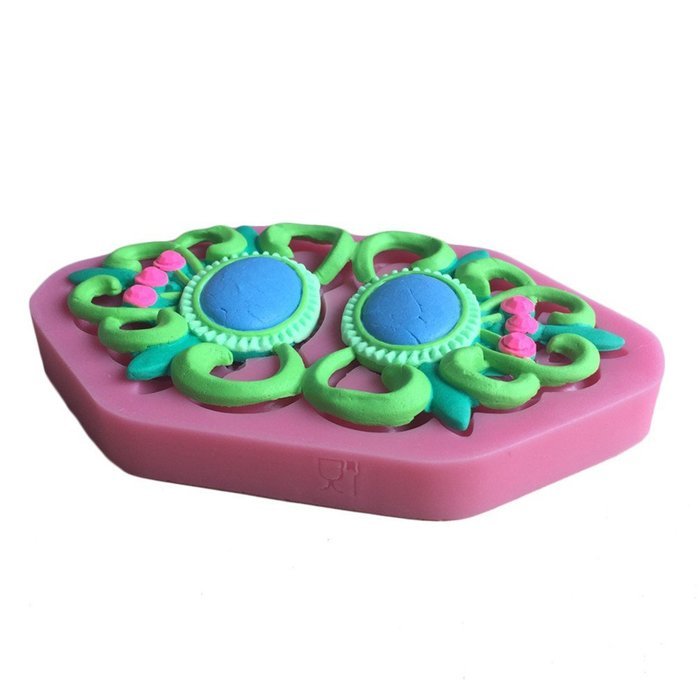 LYNCH Gem Brooch Shape Silicone Cake Mold 3D Polymer Clay Tools,Pink N5