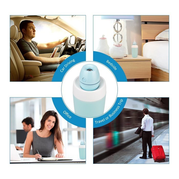 Motoraux Portable Mini Cool Mist Humidifier/Ultrasonic Air desktop Personal Humidifier with LED, Small Perfect... N2