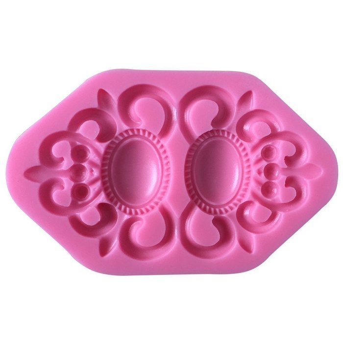 LYNCH Gem Brooch Shape Silicone Cake Mold 3D Polymer Clay Tools,Pink N6