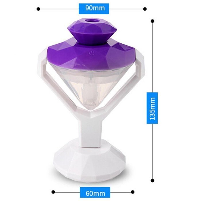 DZT1968 USB Diamond Shape Mini Humidifier Manufacturer Of Diffuser Mist Air Purifier (Pink)