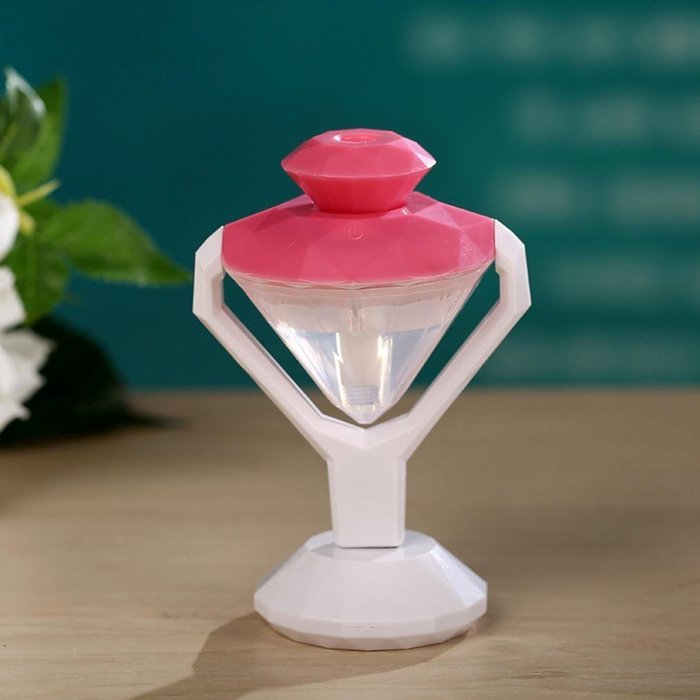 DZT1968 USB Diamond Shape Mini Humidifier Manufacturer Of Diffuser Mist Air Purifier (Pink) N2
