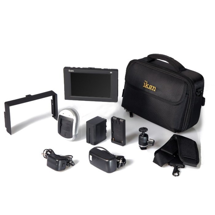 Ikan D7-DK-E6 D7 Field Monitor Deluxe Kit for Canon E6 Battery (Black) N9