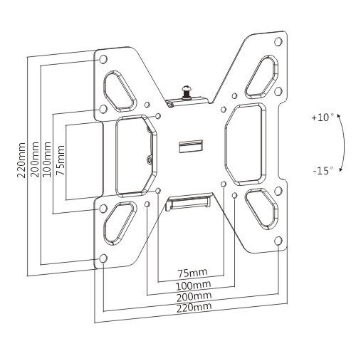 Mount World 1049D Ultra Slim Flush Tilt Wall Mount for 26" 32" LCD LED VESA 200x200 , 200x100 with single shelf... N2