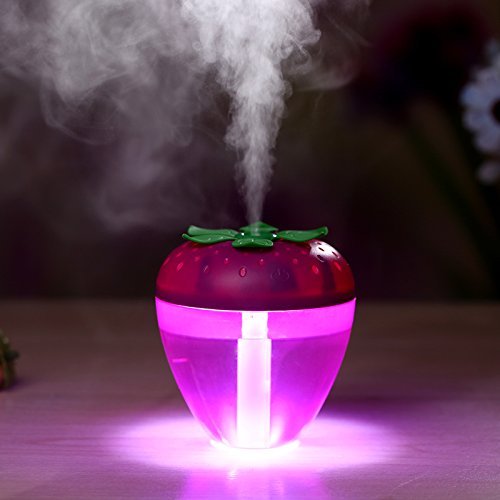 Nightlight Humidifier/LED Night Light Portable Cartoon Strawberry fruit designed USB Ultrasonic Humidifier for...