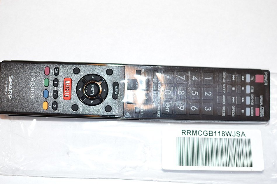 Sharp LED TV Remote Control GB118WJSA Supplied with models: LC-60EQ10 LC-60EQ10U LC-60SQ10 LC-60SQ10U LC-60SQ15...
