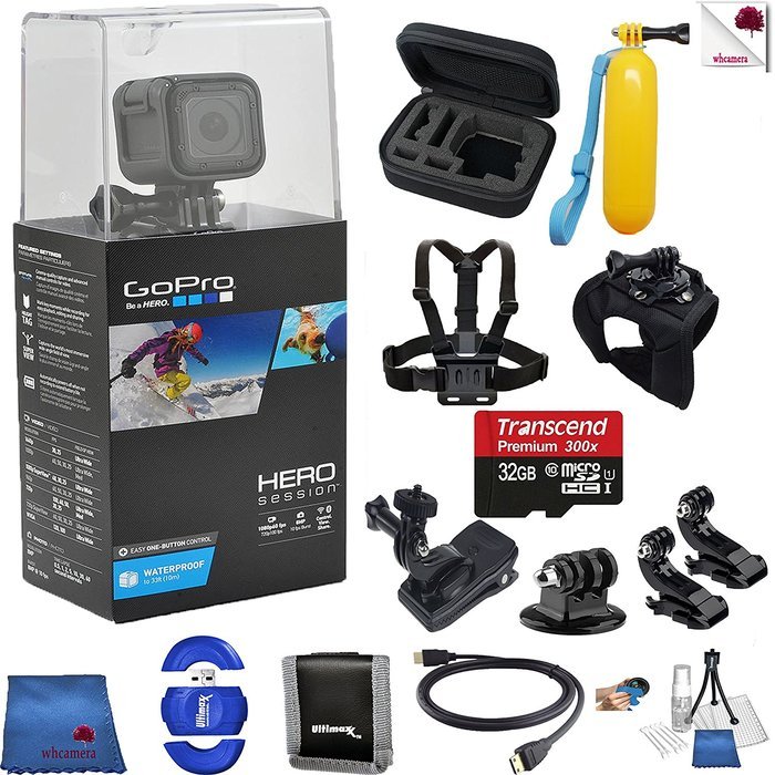 Gopro Hero 4 Session 13 Piece Into The Wild Bundle Includes: Go Pro Hero4 Session + Case + Chest Strap + Glove...
