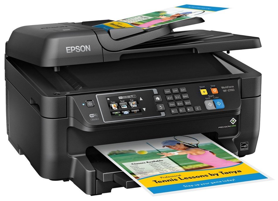 Epson WorkForce WF-2760 All-in-One Wireless Color Printer with Scanner, Copier, Fax, Ethernet, Wi-Fi Direct and... N3