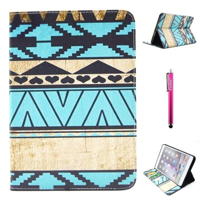 iPad Mini 1/2/3 Case, Firefish High Quality PU Leather Wallet Case [Card Pockets] and Kickstand Feature Case for... N139