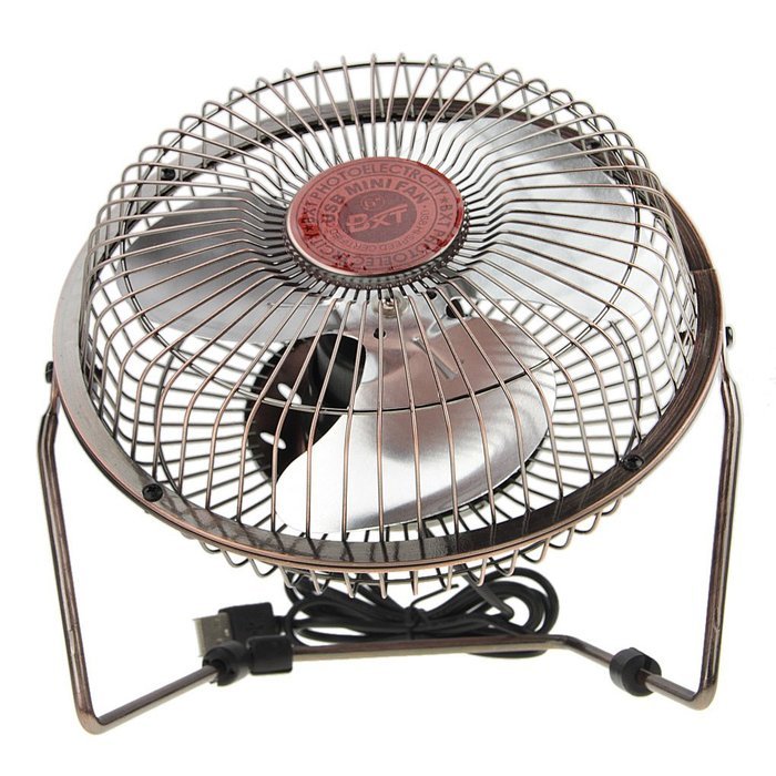 BXT 360 Degree Rotating USB Cooling Table Vintage Retro Metal Electric Home Office PC Laptop Desktop Portable...