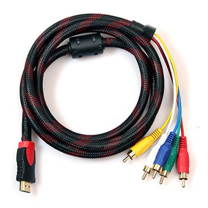 Sych HDMI to RCA Cable, 5Ft 1.5M 19 Pin HDMI Type A Male to 5 RCA Male Plug Audio Vedio Cale For HDTV Plasma TV... N3