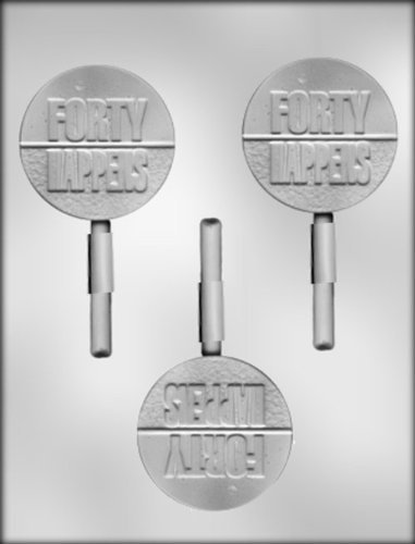 CK Products 2-3/4-Inch "Forty Happens" Sucker Chocolate Mold