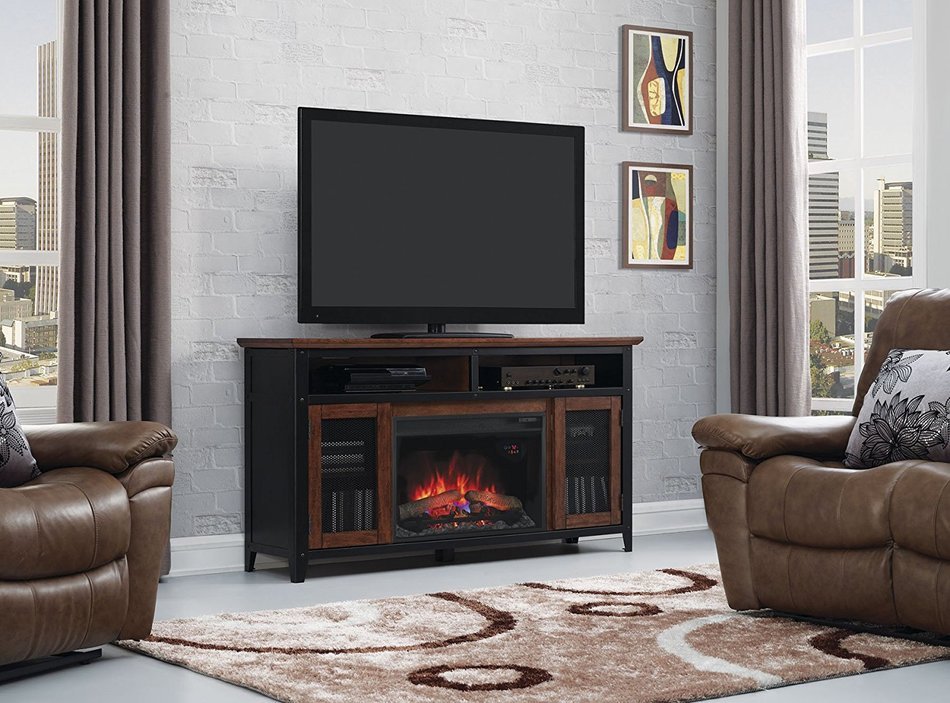 ClassicFlame 26MM4964-C296 Landis TV Stand for TVs up to 65", Old World Brown (Electric Fireplace Insert sold...