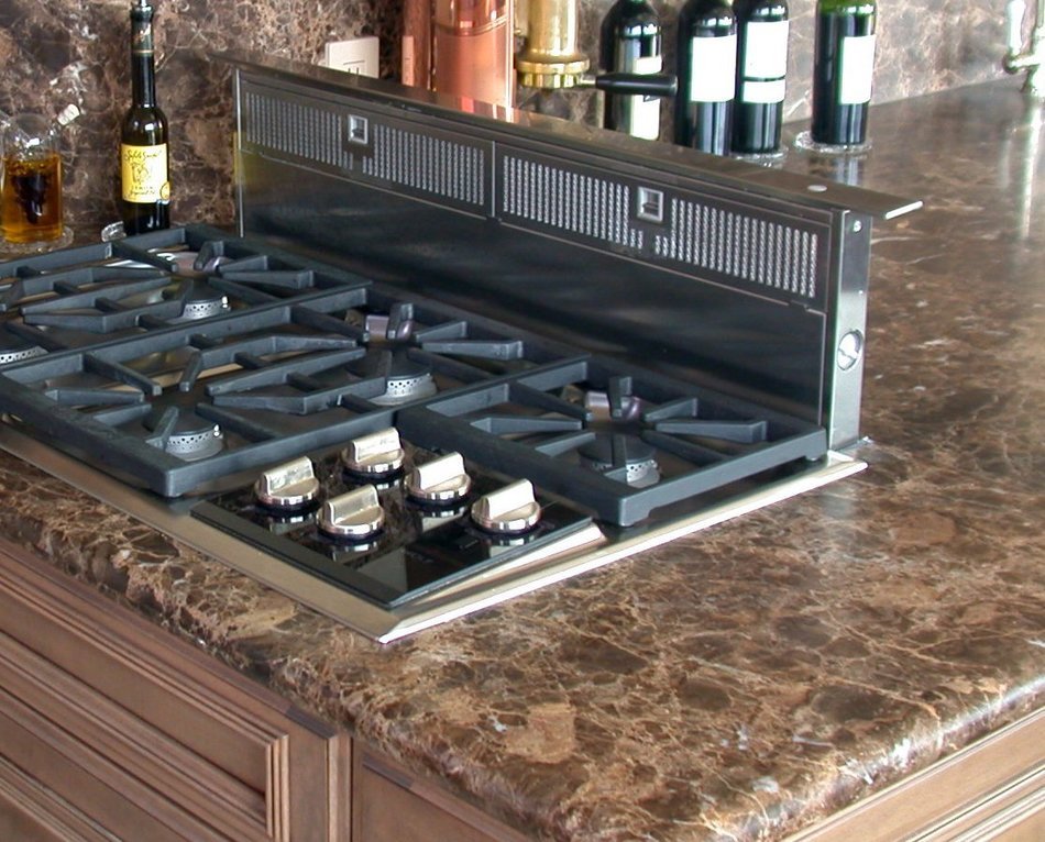 Integrated Collection 36" Scirocco 500 CFM Internal Blower Downdraft Hood With Sleek Design 4 Way Venting Dishwasher...