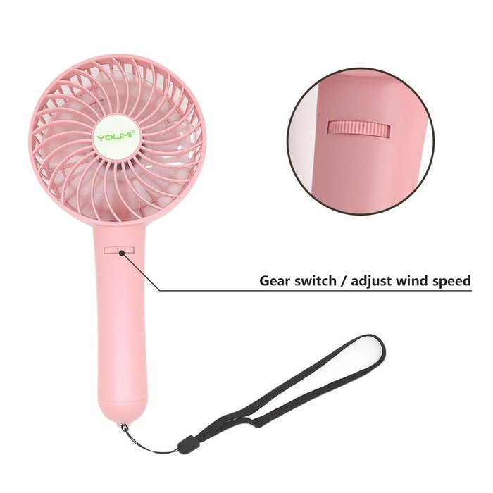 LIPPO Household USB Fan Portable Summer Cooling Fan 2-way Powered Convenient Mini Cooler (Palm-Leaf 183, Black) N9