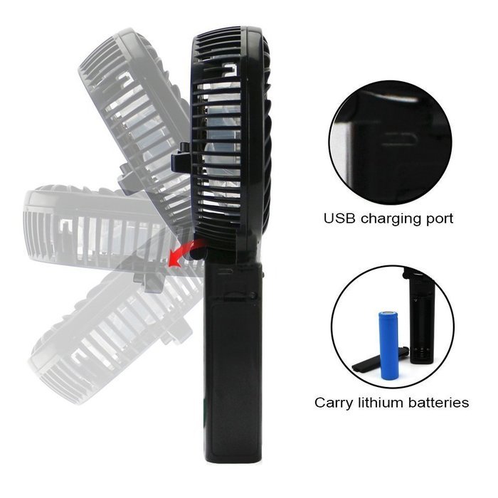 Rechargeable Fans Portable & Foldable Handheld Mini Fan Battery Operated Cooling Fan with 18650 Battery, Electric... N2
