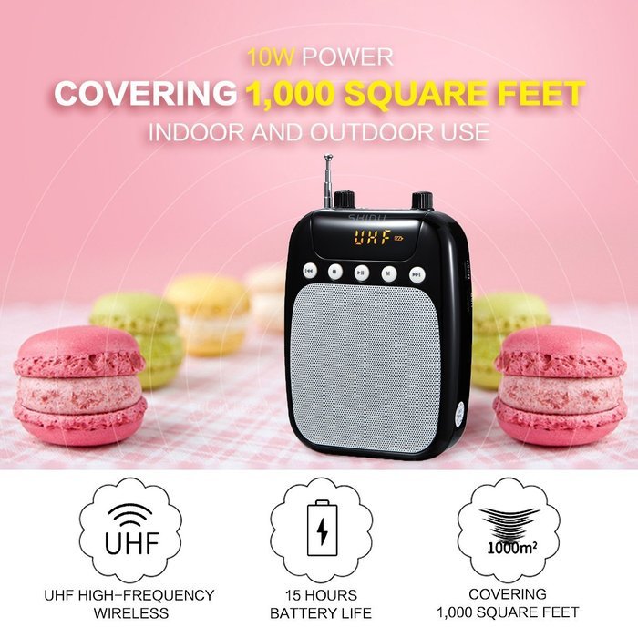 UHF Wireless Voice Amplifier, ResponseBridge SD-S318F 10W FM Voice Amplifier with 2600mAh Rechargeable Lithium... N6