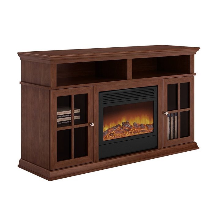 Argo Furniture Alessandra Electric Fireplace, Walnut