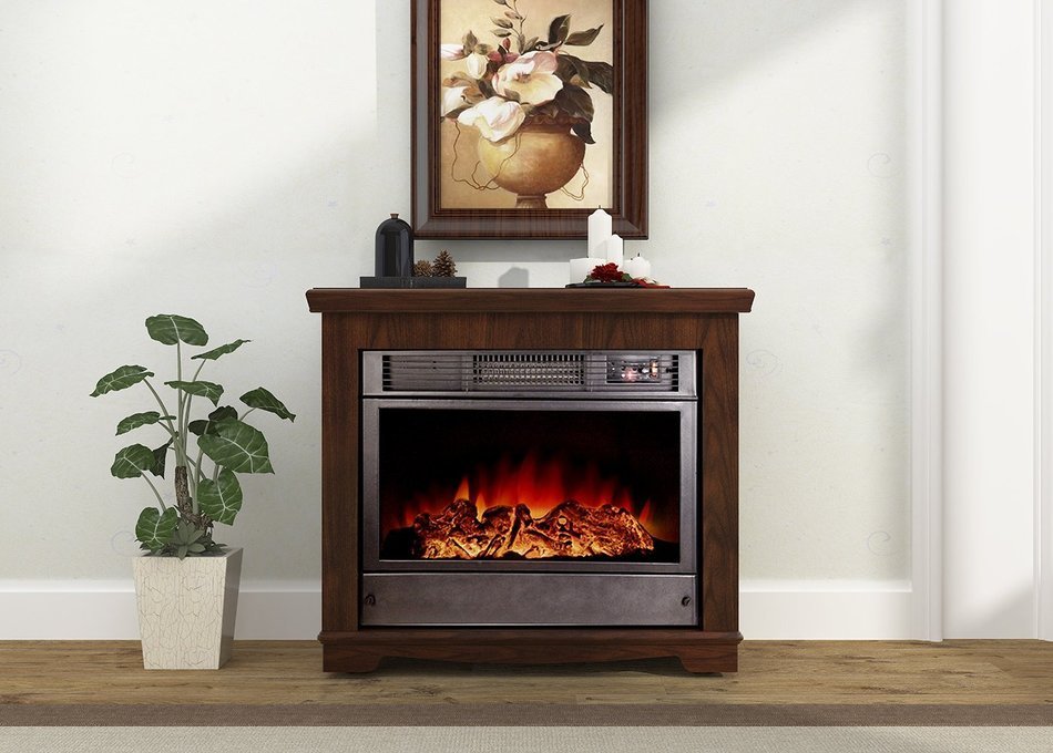 Argo Furniture Alessandra Electric Fireplace, Walnut N2