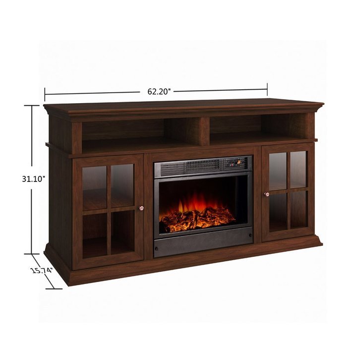 Argo Furniture Alessandra Electric Fireplace, Walnut N3