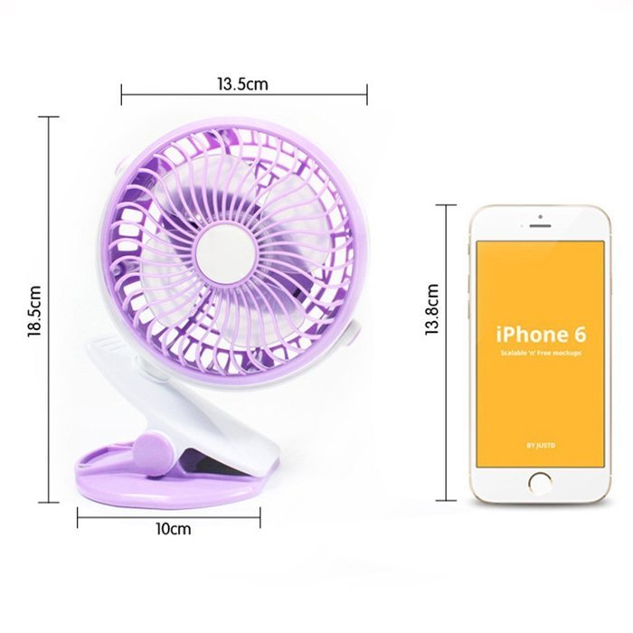 USB Rechargeable Battery Operated Clip On Fan, FLOVEME [ Mini Desk Fan ] Portable Handheld Electric Fan for Baby... N3