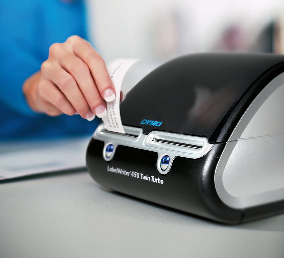 DYMO LabelWriter 450 Twin Turbo Label Maker with Bonus LW White Address Labels, 1-1/8-In. x 3-3-1/2-In., Roll... N14