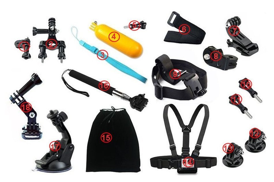 Boblov Gitup Git2 16M Ultra 2K 30fps Novatek 96660 1080P WiFi DV Action Sports Helemet Camera+ 18 in 1 Accessories N7