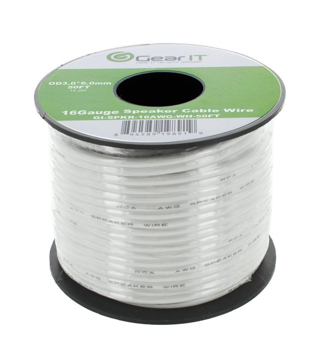 16AWG Gauge Speaker Wire, GearIT Pro Series 16 AWG Gauge Speaker Wire Cable (100 Feet / 30.48 Meters) Great Use... N5
