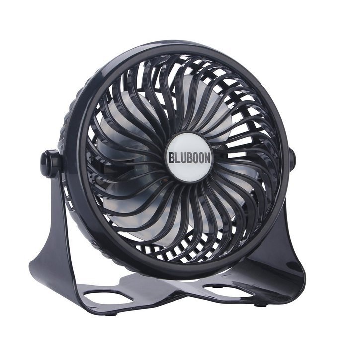 Battery Desk Fan Rechargeable Table Fan, Quietness, Stepless Speed Adjustable 5" (Black)