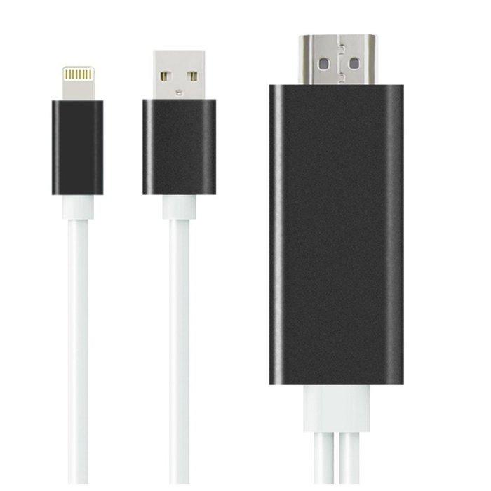 For iPhone HDMI CABLE 2M 8 Pin To HDMI Cable for iPhone 5 5S 6 6S Plus Support 1080P connection TV HDTV (Not Compatible... N6