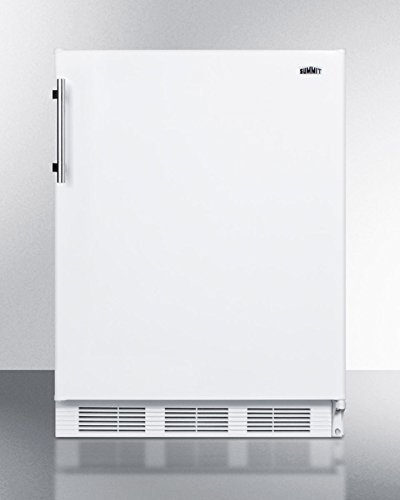 Summit FF61ADA 24" ADA Compliant Freestanding Compact Refrigerator with 5.5 cu. ft. Capacity Wine Shelf Crisper...