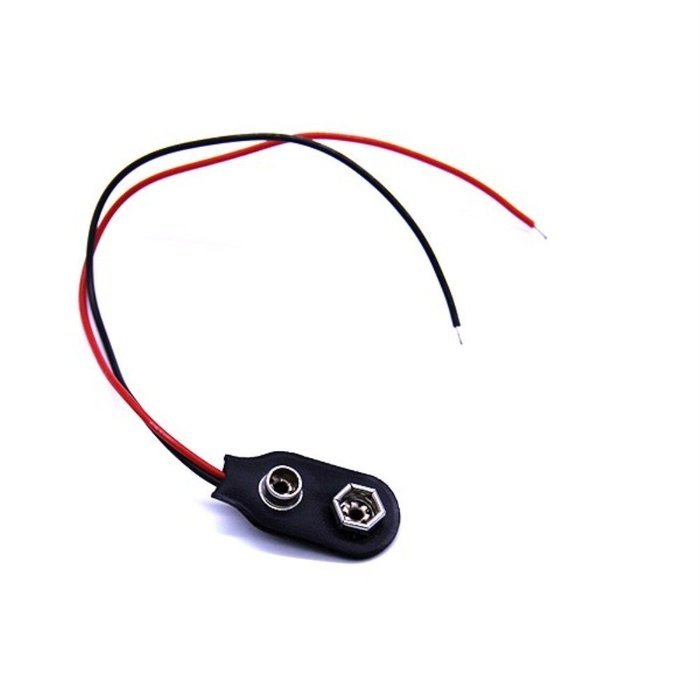 Hosyl I Type Faux Leather Shell 2 Wired 9V Battery Clip Connector 10 Pieces Pack N2
