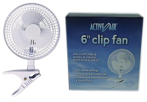 Active Air Fan - (2) Hydrofarm ACFC6 6" Clip On Office Kitchen Hydroponics Grow Fans
