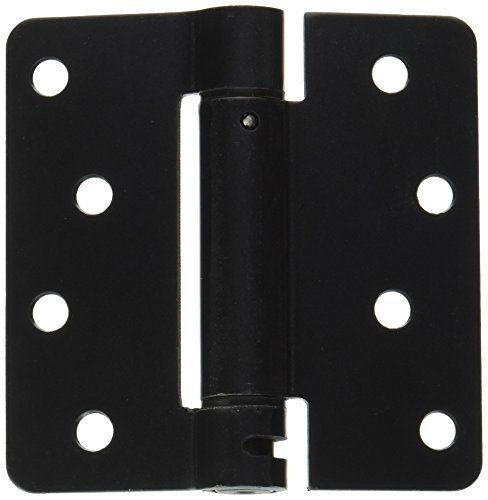Deltana DSH4R41B Single Action Steel 4-Inch x 4-Inch x 1/4-Inch Spring Hinge by Deltana