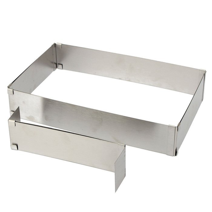 New Stainless Steel Adjustable Rectangle Scalable Mousse Cake Ring Baking Mold N5