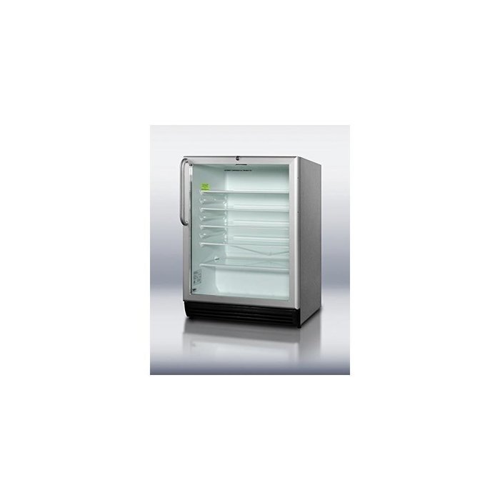 Summit SCR600BLOS 24" Commercially Approved Outdoor Wine Cellar with 5.5 cu. ft. Capacity Solid Glass Door Adjustable...