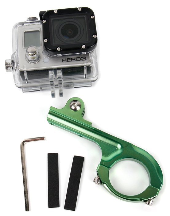 DURAGADGET Ultra-Strong Forged Aluminium Handlebar Mount in Red For GoPro Hero 4 (Black & Sliver), HERO, 3+, 3... N6