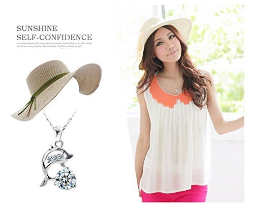 New Fashion Jewelry Womens 925 Sterling Silver Dolphins Crystal Necklace Pendant N2