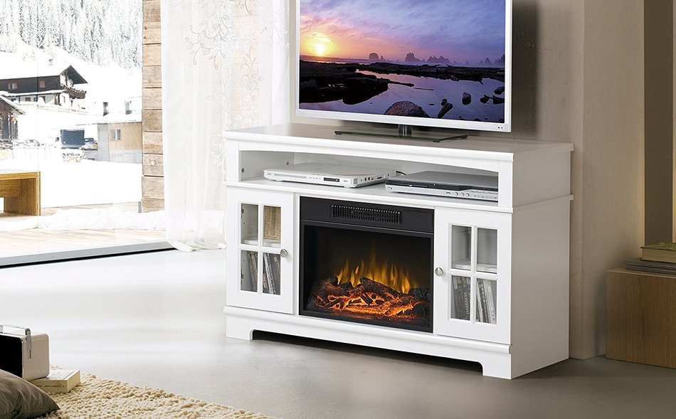 Homestar Zarate 44.5" Wide Media Fireplace in White N4