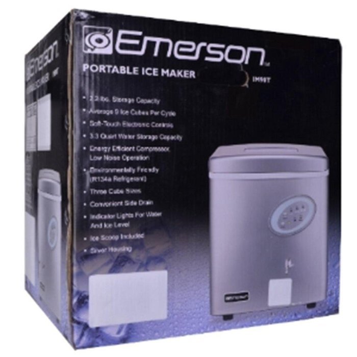 Emerson Portable 26 lbs Ice Maker Refrigerator w/Ice Scoop & Electronic Controls