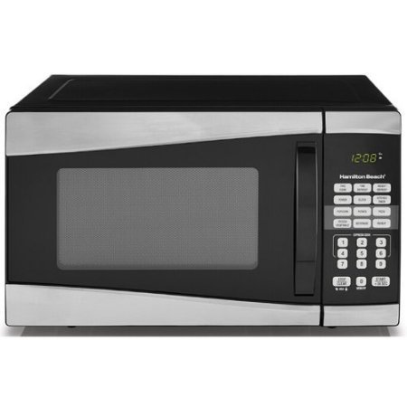 Hamilton Beach EM925AJW-P1 0.9 cu ft 900W 10 Power Levels Microwave, Stainless Steel, Silver/Black Color N3